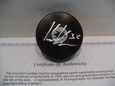 Kaapo Kahkonen Autograph Signed San Jose Sharks Puck COA Bright Silver Paint Pen
