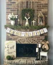 Christening, Baptism Banner God Bless, First Communion Party Decorations