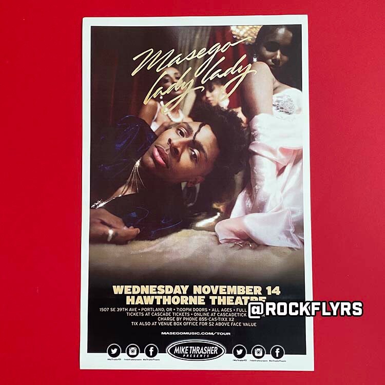 MASEGO 2018 Concert Promo 11x17 Street Poster. Portland OR