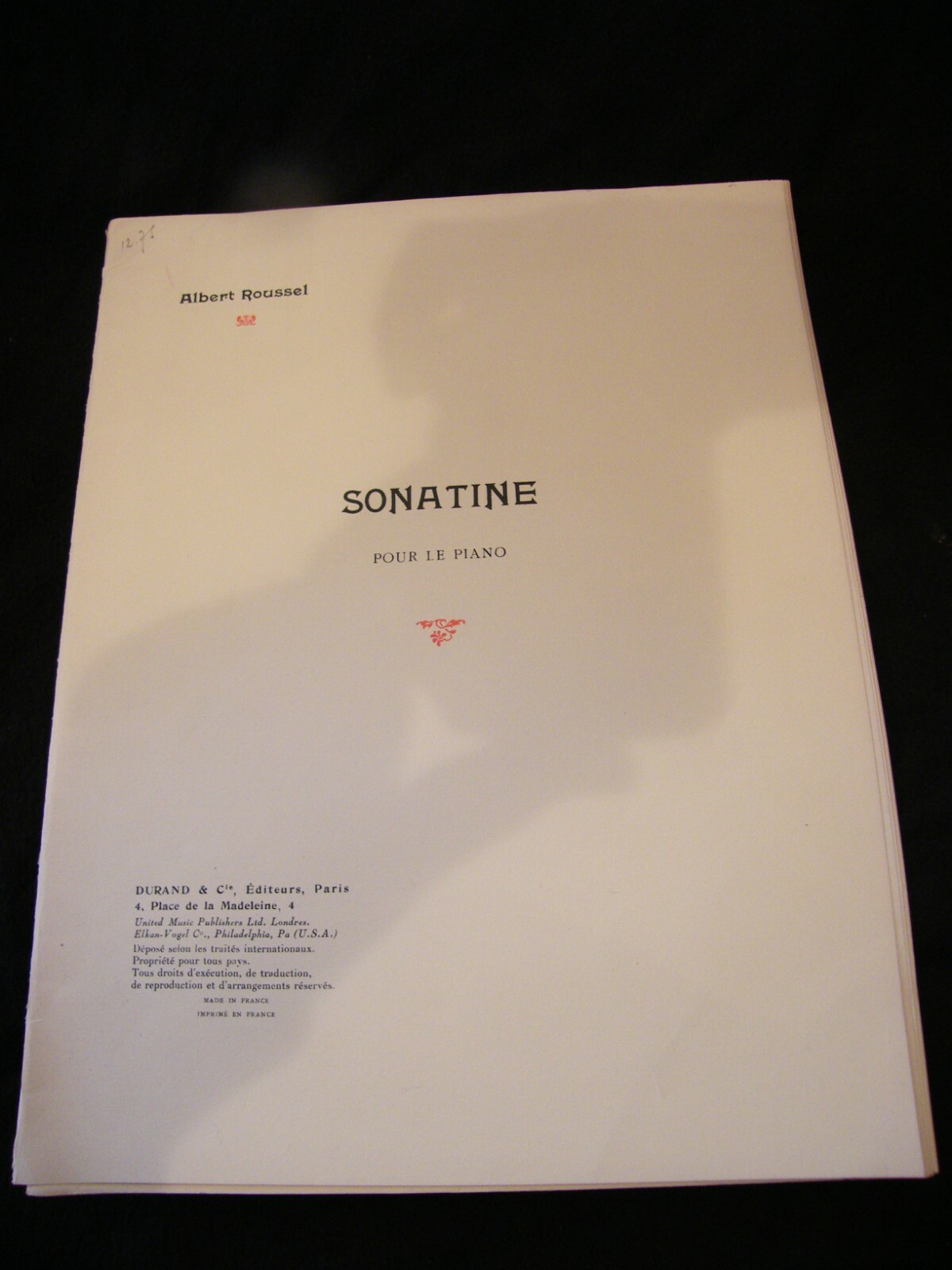 Sonatine Partition Albert Roussel Music Sheet