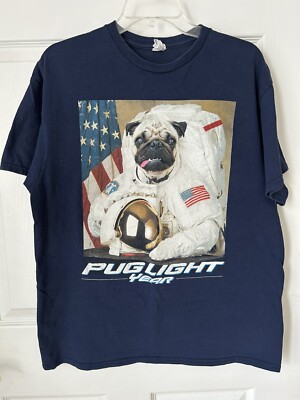 Pug Light Year USA Unisex Large Short Sleeve T-Shirt Funny Christmas Gag Gift