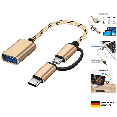 USB-OTG Adapter 2-in-1 USB C/Micro Gold - Datenübertragung für Laptop Smartphone