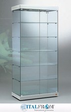 Vetrina Vetro Espositore Display Showcase  leather con Luci a led 93x53x200h