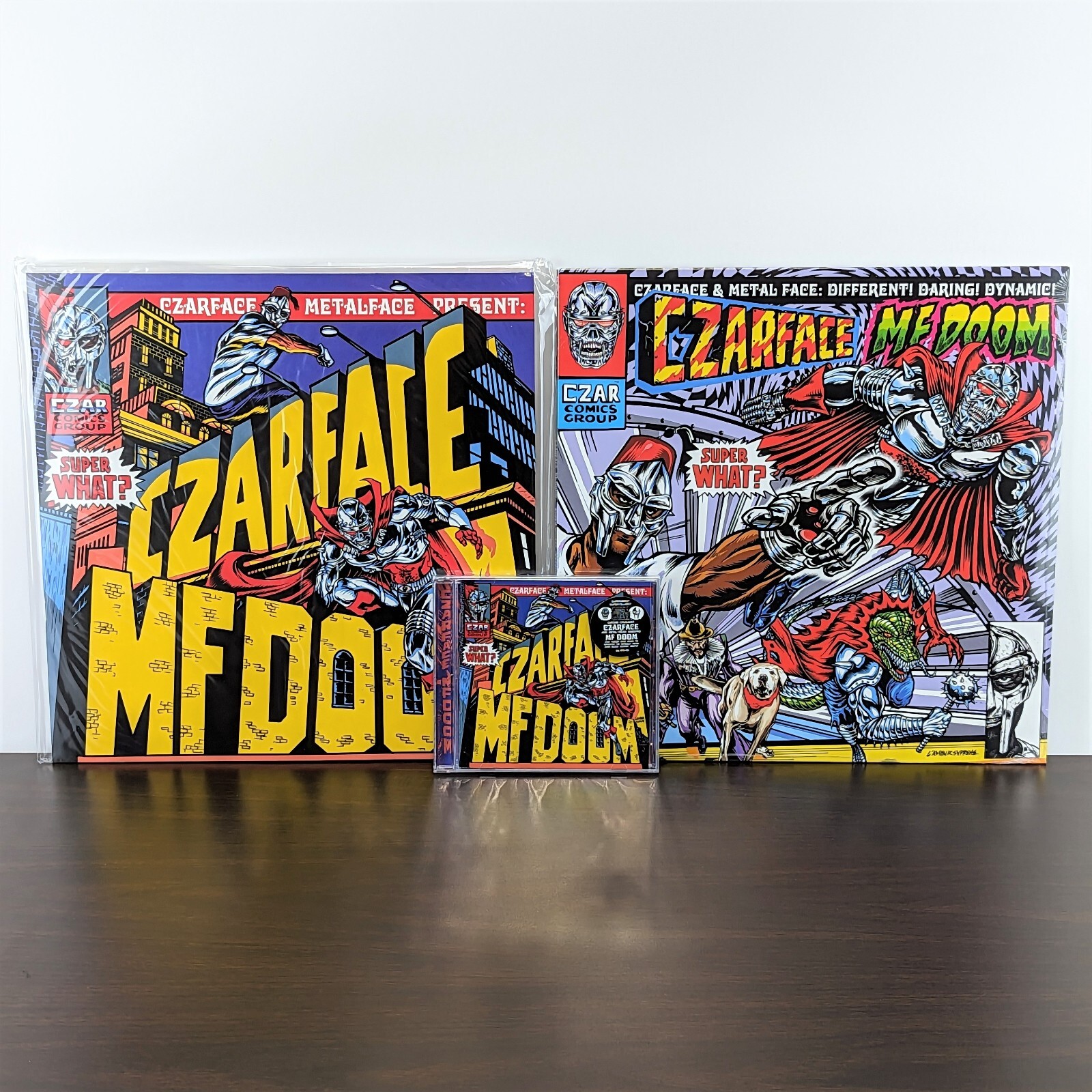 Czarface MF Doom SUPER WHAT? Blue Vinyl BUNDLE w Instrumentals LP + CD + Comic