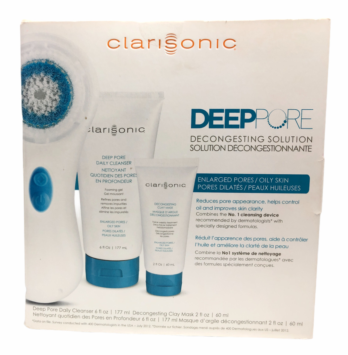 Clarisonic DeepPore Decongesting Solution Deep Pore Daily Cleanser/Clay Mask NEW