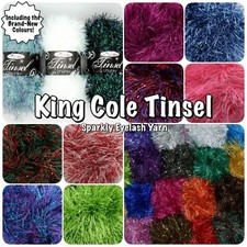 King Cole Tinsel Chunky Sparkle Furry Soft Eyelash Knitting Wool Yarn 50g Ball