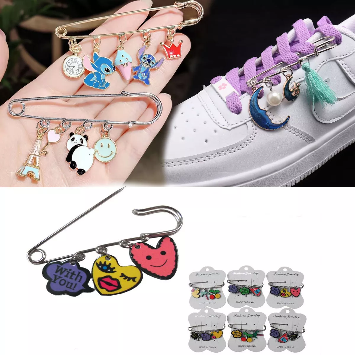 Custom Shoelace Charms - Metal charms on shoelaces