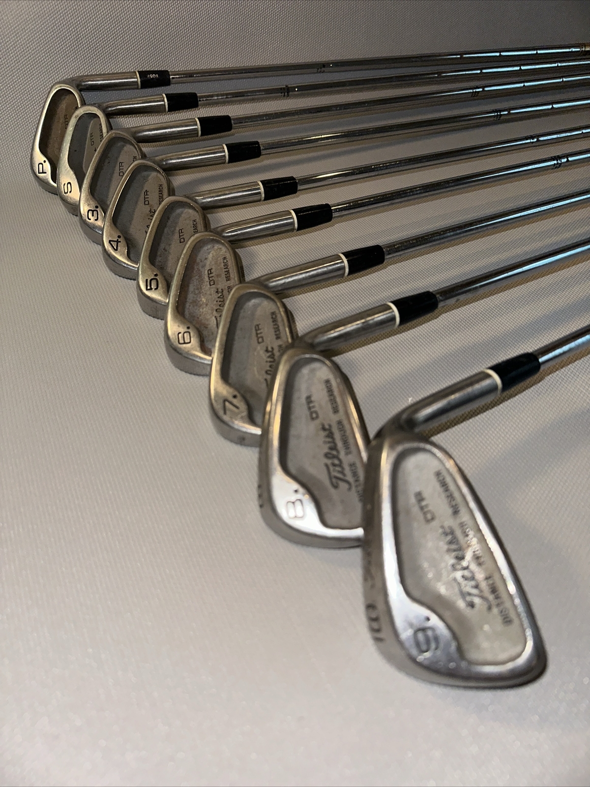 Titleist DTR Iron Set P, S, 3 to 9 Steel Shaft RH Distance Through Research eBay