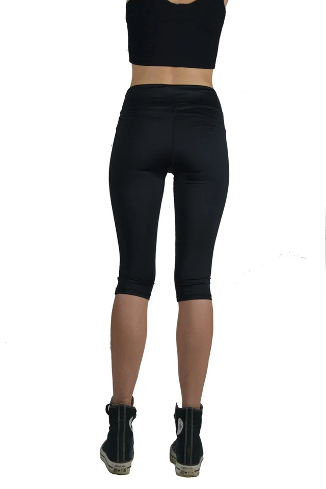 IRON FIST SKULL PUNK ROCK GOTHIC UNIQUE RARE BLACK LEGGINGS CAPRI WORKOUT FITNES - Imagem 4 de 4