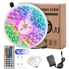 65.6ft Rgb Led Strip Lights Waterproof Flexible With 44 Keys Remote 12v Us Power