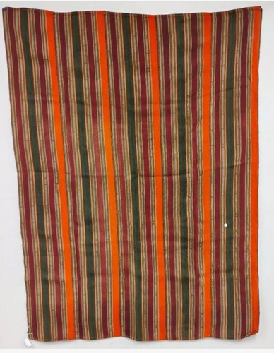 Vintage türkischer Kelim, gebänderter Flachgewebe Überwurf Teppich 6 Fuß 7 Zoll x 4 Fuß 10 Zoll
