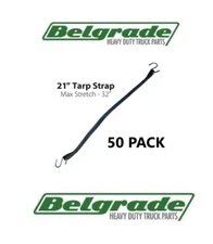 50 Pack 21" Heavy Duty RUBBER Tarp Straps TARP TIE DOWN Bungee Cords