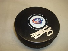 Sonny Milano Signed Columbus Blue Jackets Hockey Puck Autographed 1A