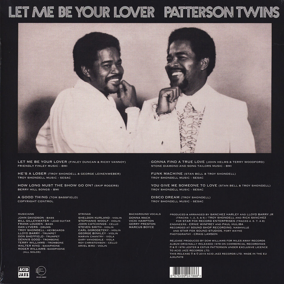 洋楽 Patterson Twins / Let Me Be Your Lover Let Me Be Your Lover