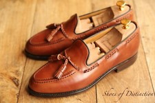 Scarpe mocassini Alfred Sargent Lamport marrone chiaro con nappe da uomo UK 7...