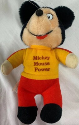 昭和ビンテージ　Mickey Mouse Power Vtg 1977 Mickey Mouse Power Bean Bag Plush Walt Disney
