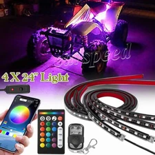 4pcs LED Accent Light Under Glow Strip Bar for Spyder Can AM Snowmobile ATV UTV