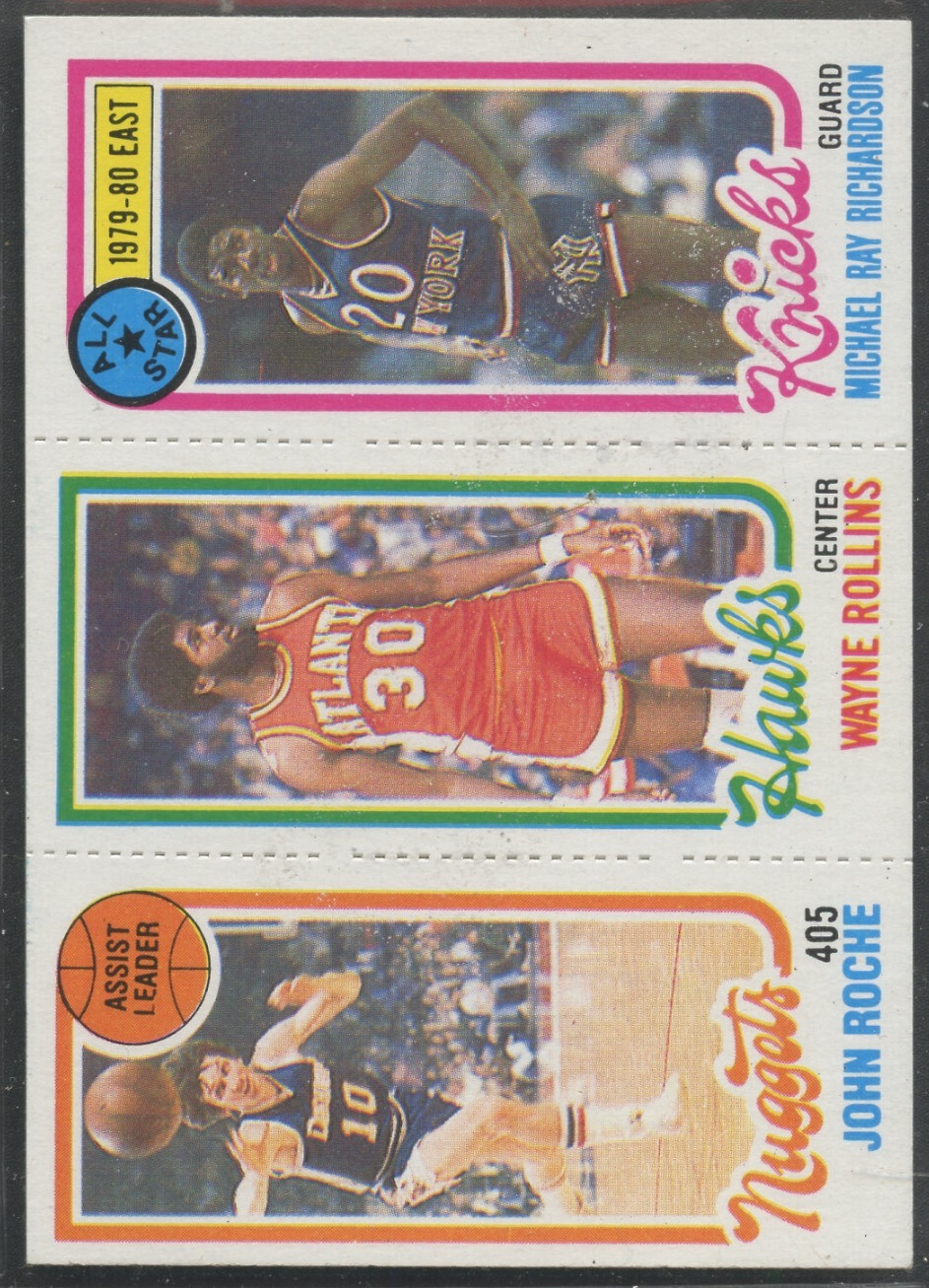 1980-81 Topps #15 Michael Ray Richardson #28 Wayne Rollins #74 John ...