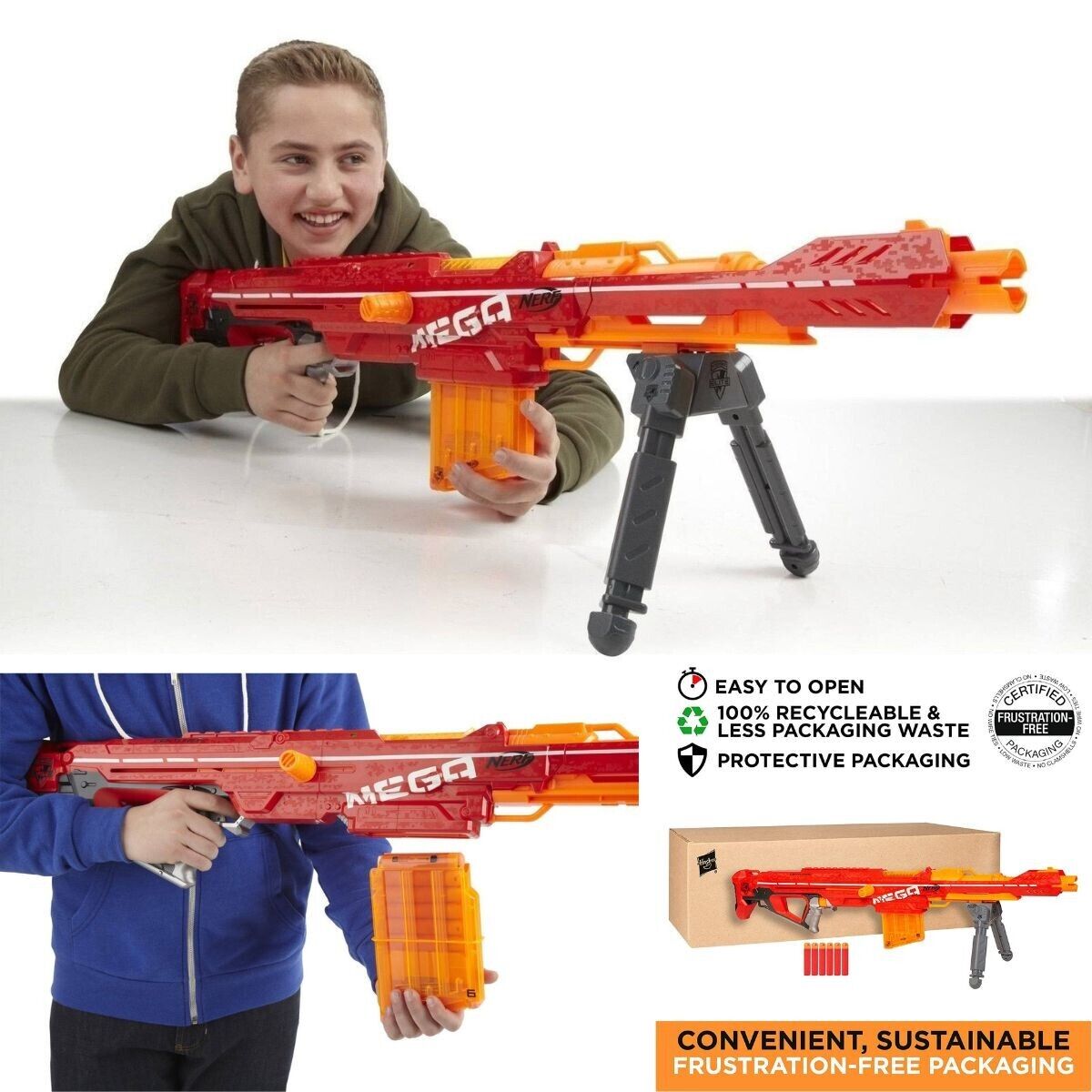 Nerf N-Strike Elite MEGA Centurion - Range Test (Stock) 