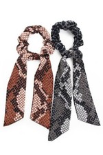 ScarvesMe Boutique Women Snakeskin Print Scarf Pony Holder