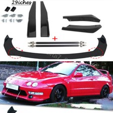 For Acura Integra Gs-r Gs Ls Gloss Front Bumper Lip Splitter Body Kit Strut Rods
