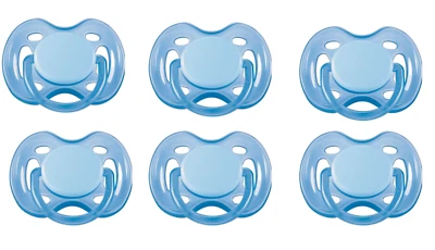 Philips Avent 6 x Schnuller Beruhigungssauger Freeflow 0 - 6 Monate blau uni
