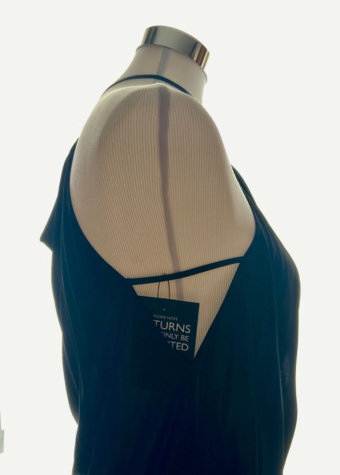 ALEXANDER WANG Black Jersey Leather Trim Halter Column Maxi Size 10 NWT $795