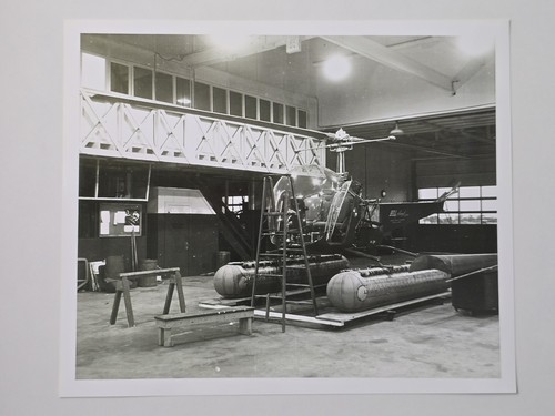 1947 Bell 47 Prototype Number 8 NX2H Float Helicopter Niagara Falls Photo