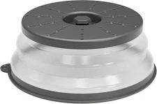 Microwave Splatter Cover Vented with Hook Hole Dark Grey Food Splash Guard