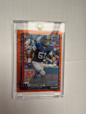 2024 Topps Chrome Abdul Carter Rookie Auto Orange Refractor /25 Giants RC Auto