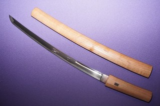 JUL(87) Antique Japanese Sword Hiroga Wakizashi in Shirasaya Horimono
