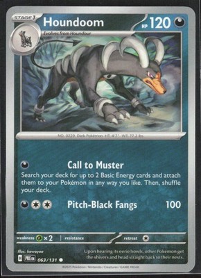 2025 Scarlet & Violet Series - Prismatic Evolutions Houndoom Common #63