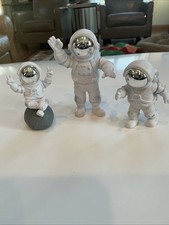 New set of 3 rubber figures of Astronauts on the Moon in a Box