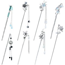 8 Pcs Retro Vintage Asian Chinese Traditional Hanfu Silver Metal 8PCS S1
