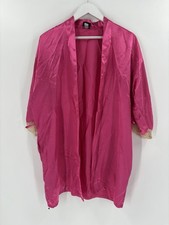 Fredericks of Hollywood Vintage Robe Womens Medium Large Pink Satin Lace Open