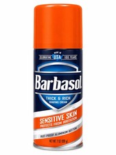 Barbasol Shaving Cream Sensitive Skin 7 oz Thick Rich Protects from Irritation