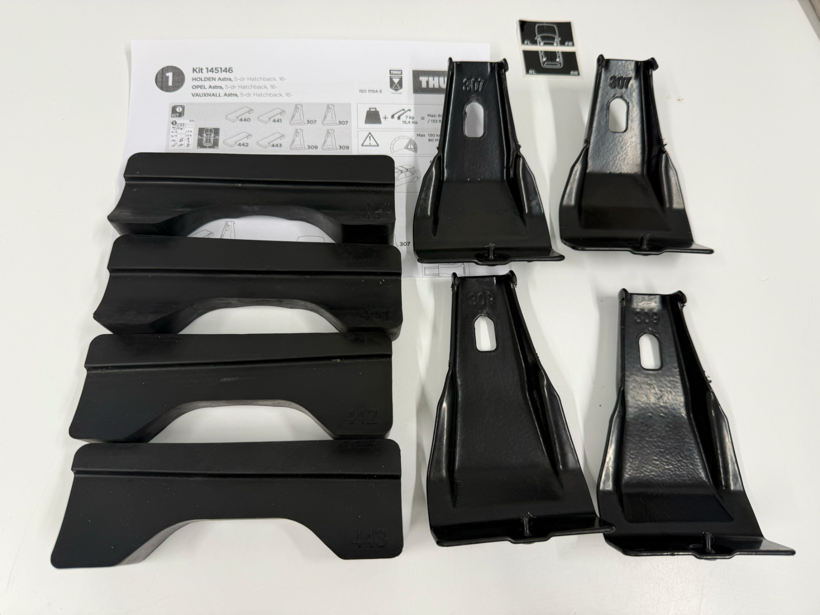 Thule Fitting Kit 5146 used no box fits VAUXHALL Astra, 5-dr Hatchback, 16-
