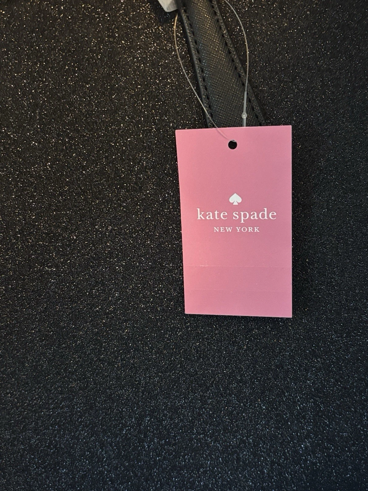 Borsa Kate Spade tessuto glitter K4626 nera nuova con etichette sacchetto antipolvere