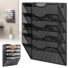 5 Tiers Wall Mounted Magazine Rack Wall Mounted File Organiser Easy for Brochure