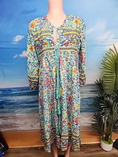 Nwt R. Vivimos Bohemian  Peasant Floral Dress Women's  Size Small  