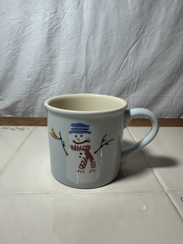 HARTSTONE POTTERY Vintage TASSE WEIHNACHTEN USA Schneemann HANDBEMALT