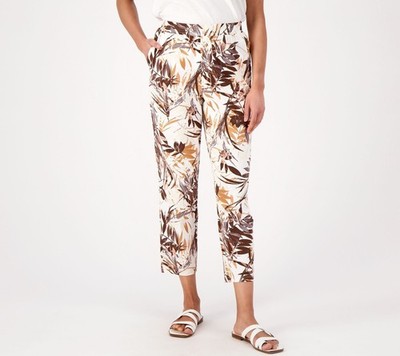 Denim & Co. Women's Pants Sz S Beach Printed Jersey Multi-colored A596366