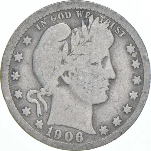 1906-O Barber Quarter Average Circ