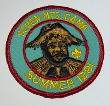 Camp 7M Seven Mountains 1981  Boy Scout Camp  Patch DC7