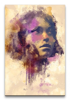 60x90cm Arizona Muse Porträt Abstrakt Kunst Topmodel Farben Leinwandbild