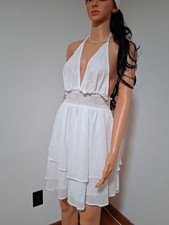 Women's Multicolor Floral Chiffon V-Neck Spaghetti Strap Ruffle Dress S