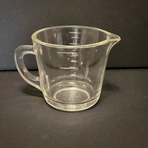 Pyrex 1 cup vintage measuring cup clear backward dollar stamp pre 1941