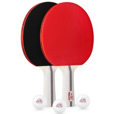 4 Pack Ping Pong Paddle Set, 6 3-Star Balls, ITTF, Carrying Case, Table Tennis