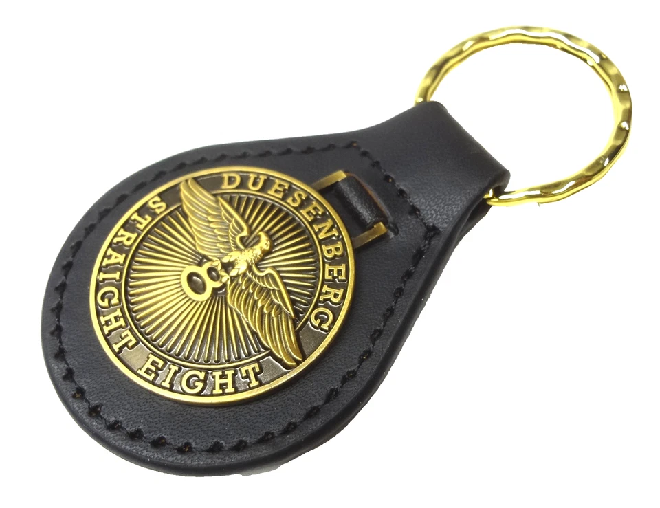 Duesenberg Llavero Anillo Cadena SJ Modelo J Recto 8 Ocho ACD CASTAÑO ROJIZO Cordón Duesy Foto 3 de 4