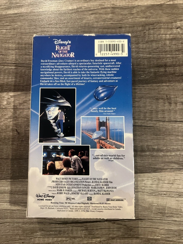 Flight of the Navigator VHS 1986 Disney Slip Sleeve - Image 2 of 3